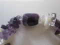 Красива дамска гривна -аметист, седеф и кварц, снимка 2