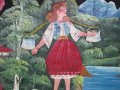  СТАРА наивна картина, много голяма, рисуван ковьор, поднос, харем, принт.., снимка 3