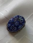 Малка антикварна кутийка красив кобалтов син цвят на капака-3/3 см , снимка 2