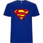 Нова мъжка тениска Супермен (SuperMan) в син цвят , снимка 1 - Тениски - 43956613