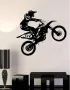 1 вид Мотор мотоциклет моторист скутер черен стикер за стена самозалепващ лепенка, снимка 1