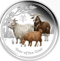 1 oz, Цветен лунар, 2015, Година на козата, снимка 1