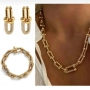 Сет 3 части Колие, Обеци И Гривна От Висококачествена Медицинска Стомана Код SK253, снимка 7