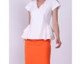 Дамска пеплум блуза в цвят екрю Colour Mist - 2XL, снимка 1 - Блузи с дълъг ръкав и пуловери - 43101835
