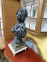 Уникален голям антикварен колекционерски английски бронзов бюст , снимка 6