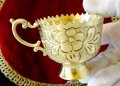 Арабски бронзови чаши за кафе,релефни цветя. , снимка 9