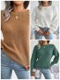 Дамски плетен пуловер с дълъг фенер ръкав за свободното време, 3цвята - 024, снимка 1 - Блузи с дълъг ръкав и пуловери - 43468486