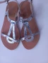 Дамски сребърни сандали номер 37, снимка 1