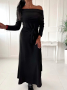 Дамска рокля с голи рамене в черно S размер последен , снимка 1 - Рокли - 44891068