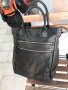 Естествена кожа голяма черна чанта с много джобове;)), снимка 6