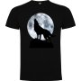 Нова мъжка тениска с Вълк - Пълнолуние в черен цвят