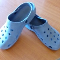 Кроксове, джапанки сини с бяло №39 стелка 25см, снимка 17 - Детски обувки - 34687838