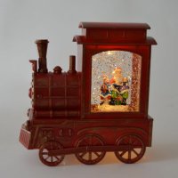 Светещ Коледен локомотив с Дядо Коледа, Коледна украса, снимка 3 - Декорация за дома - 43090205