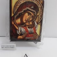 Икона на платно А5 на Пресвета Майка Богородица Закрилница - ръчна изработка . Модел А. , снимка 3 - Икони - 37796923