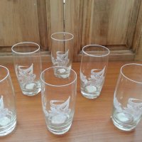 Ретро стъклени чаши , снимка 2 - Антикварни и старинни предмети - 33484079