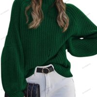 Дамски ежедневен свободен пуловер с висока яка, 8цвята - 023, снимка 7 - Блузи с дълъг ръкав и пуловери - 43039851