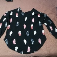 Нова блуза с листенца и интересен гръб , снимка 4 - Блузи с дълъг ръкав и пуловери - 39151513