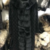 Дамско палто жилетка с лисица , снимка 1 - Палта, манта - 27834993
