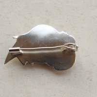 Сребърна брошка, ръчна изработка със седеф, снимка 4 - Антикварни и старинни предмети - 38598745