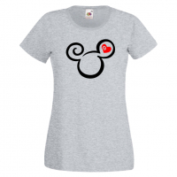 Дамска тениска Mickey Head Love Мини Маус,Микки Маус.Подарък,Изненада,, снимка 4 - Тениски - 36526295