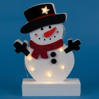 Светеща коледна украса във формата на снежен човек, снимка 1 - Декорация за дома - 42961627