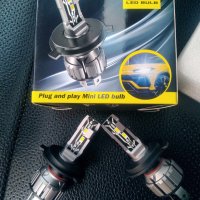 Комплект LED Диодни крушки Е2 H4 35W - 12V 6000К, снимка 1 - Аксесоари и консумативи - 43135681