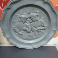 Немски чинии за стена цинк/калай , снимка 6 - Антикварни и старинни предмети - 39412178