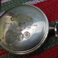 Сребърен джобен часовник с позлата, снимка 3 - Антикварни и старинни предмети - 28423617