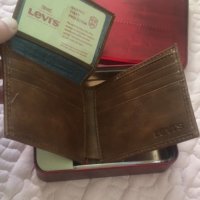 Оригинални мъжки кожени портфейли марка LEVI’S - светлокафеви др модел, снимка 3 - Портфейли, портмонета - 27380828