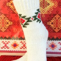 Плетени Чорапи ,,Канатица" с везана шевица!, снимка 2 - Други - 28525087