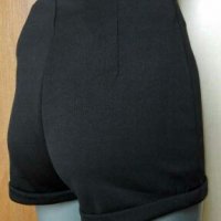 Черни еластични панталонки, с висока талия🍀❤XS,S,S/M❤🍀арт.4291, снимка 2 - Къси панталони и бермуди - 36971901
