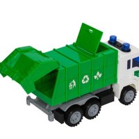 Зелен камион за рециклиране на отпадъци със светлина и звук Камион за боклук, снимка 3 - Коли, камиони, мотори, писти - 43102843