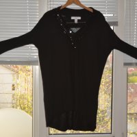 Есенно-зимна дълга черна блуза, снимка 2 - Блузи с дълъг ръкав и пуловери - 43151338