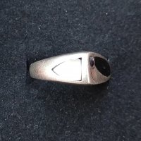 Мистик седеф / масивен сребърен пръстен проба 925 Житен клас / Мистик седеф и Аметист, снимка 4 - Пръстени - 28900451