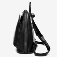 Дамска чанта-раница Angel Black Естествена кожа, снимка 6 - Чанти - 40585091