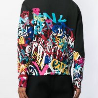 DSQUARED D2 ICON Graffiti Paint Print Мъжка Блуза тип Пуловер size L (M), снимка 2 - Пуловери - 34818676