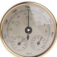 Барометър анероиден с термометър и влагомер Ф 130мм, снимка 1 - Декорация за дома - 43453268
