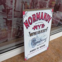 Метална табела уиски Normandy Rye whiskey бяла алкохол, снимка 2 - Рекламни табели - 43031722