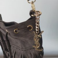 Дамска чанта Yves Saint Laurent YSL велурена с ресни , снимка 2 - Чанти - 38347096