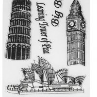 Операта в Сидни и Часовникова кула силиконов гумен печат декор бисквитки фондан Scrapbooking, снимка 1 - Други - 29048977