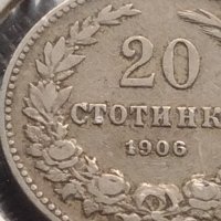 Монета 20 стотинки 1906г. България стара рядка над СТОГОДИШНА за КОЛЕКЦИОНЕРИ 32971, снимка 5 - Нумизматика и бонистика - 43043491