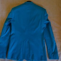 Синьо-зелено мъжко сако вталено М, снимка 2 - Сака - 44059502