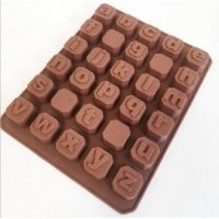 3D букви латиница малки в квадратчета квадрати хапки силиконов молд форма декорация торта фондан, снимка 1 - Форми - 36721489