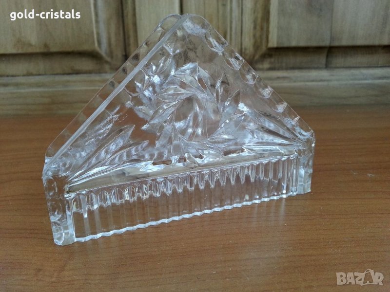 Стар кристален салфетник, снимка 1