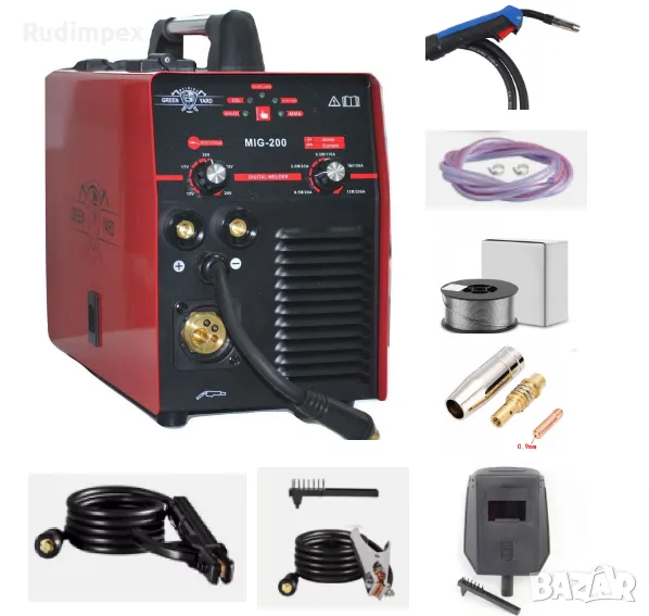 Инверторен Електрожен и Телоподаващо устройство MIG200 Комбинирано 2 в 1 MIG/MMA-200А- Професионално, снимка 1