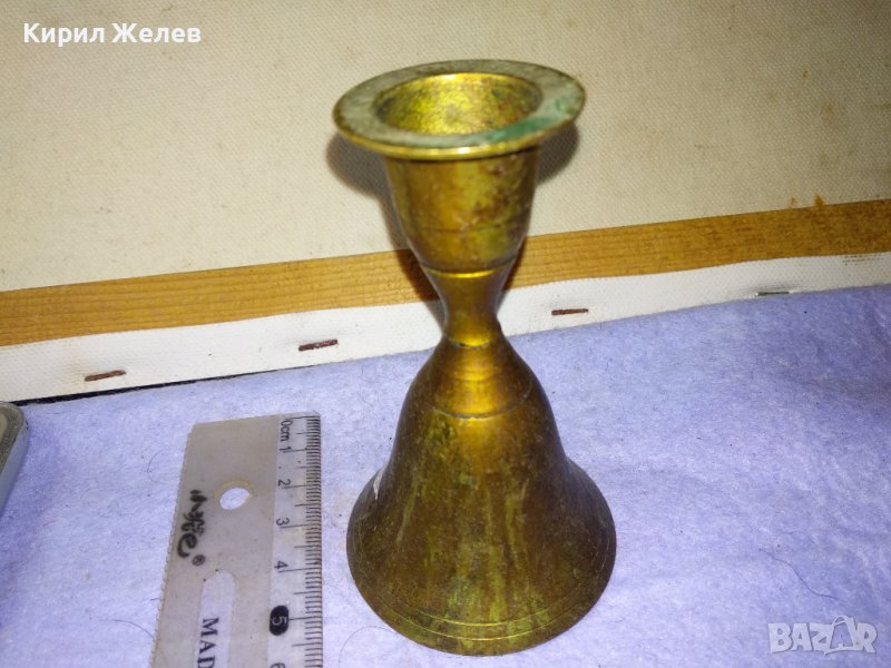 СТАР БРОНЗОВ СВЕЩНИК - ЗВЪНЧЕ / КАМБАНКА За КОЛЕКЦИЯ РЕТРО ИНТЕРИОР 42664, снимка 1