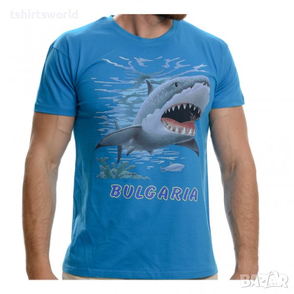 Нова мъжка тениска с трансферен печат Акула, България, снимка 1