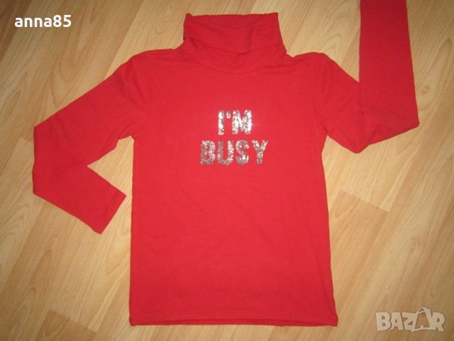 Нова червена блузка-поло, р-р 140 см, снимка 1