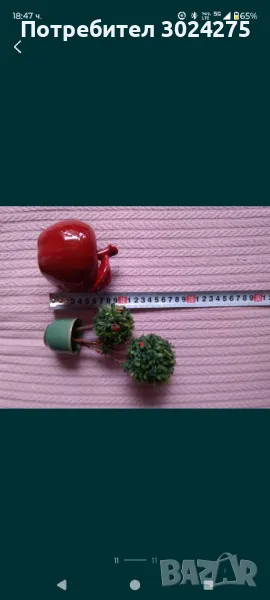 Декоративни червени ябълки и дръвчета, снимка 1