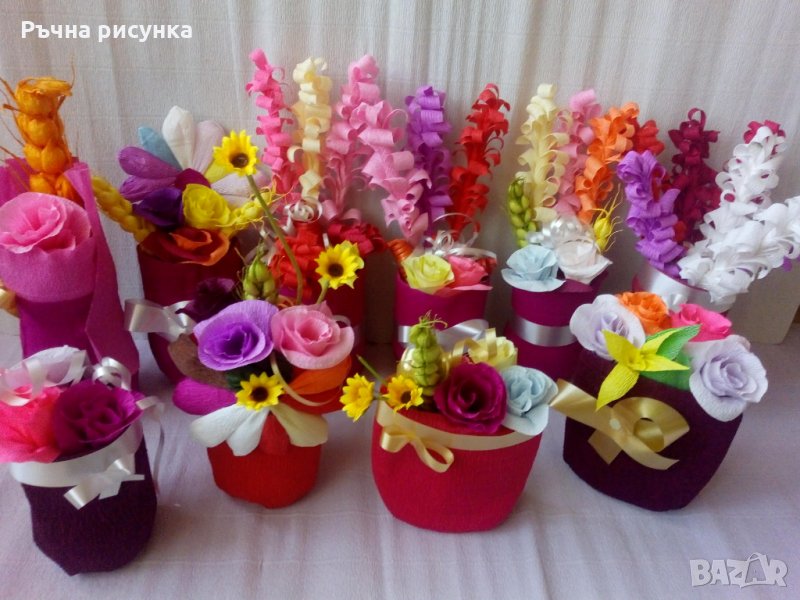Налични вазички с цветя , снимка 1